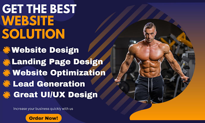 create health and fitness website, workout, yoga, gym landing page