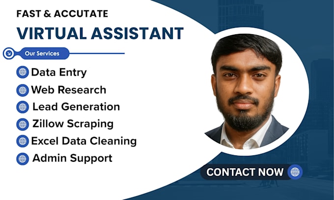 be your virtual assistant for data entry, copy paste and online research
