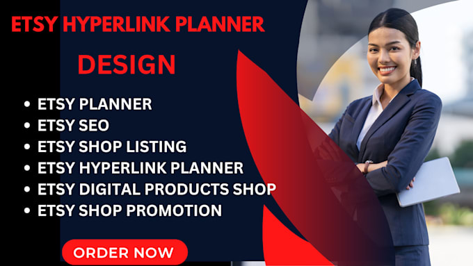 design etsy digital planner, hyperlink planner, products