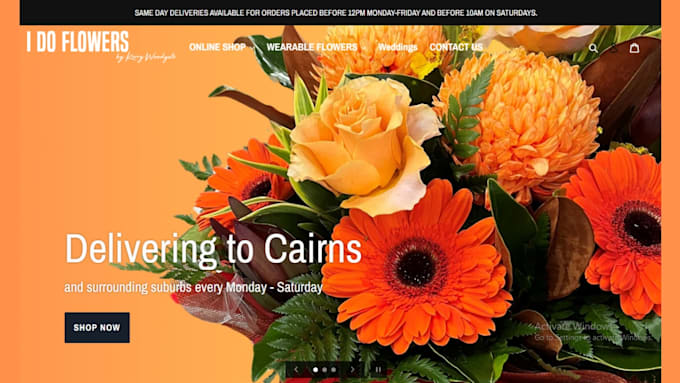 design flower website, gift shopify store, florist website flower delivery store