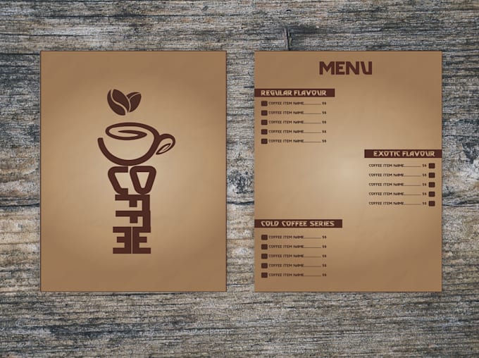 Create cafe menu card from canva by Zain_shahbaz1 | Fiverr