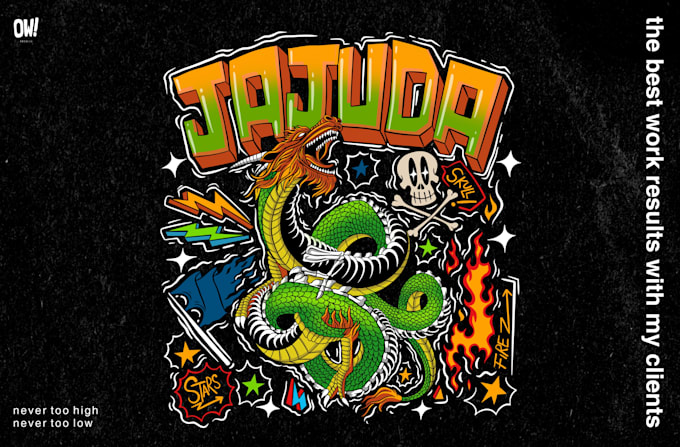 create streetwear design illustration for tshirt and hoodie