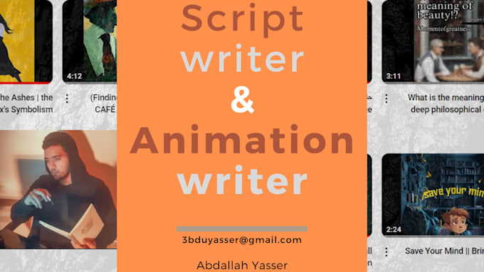 Write a creative script for your animation video by Abdallah_yasser ...