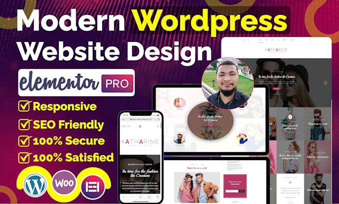create modern wordpress website design with elementor pro