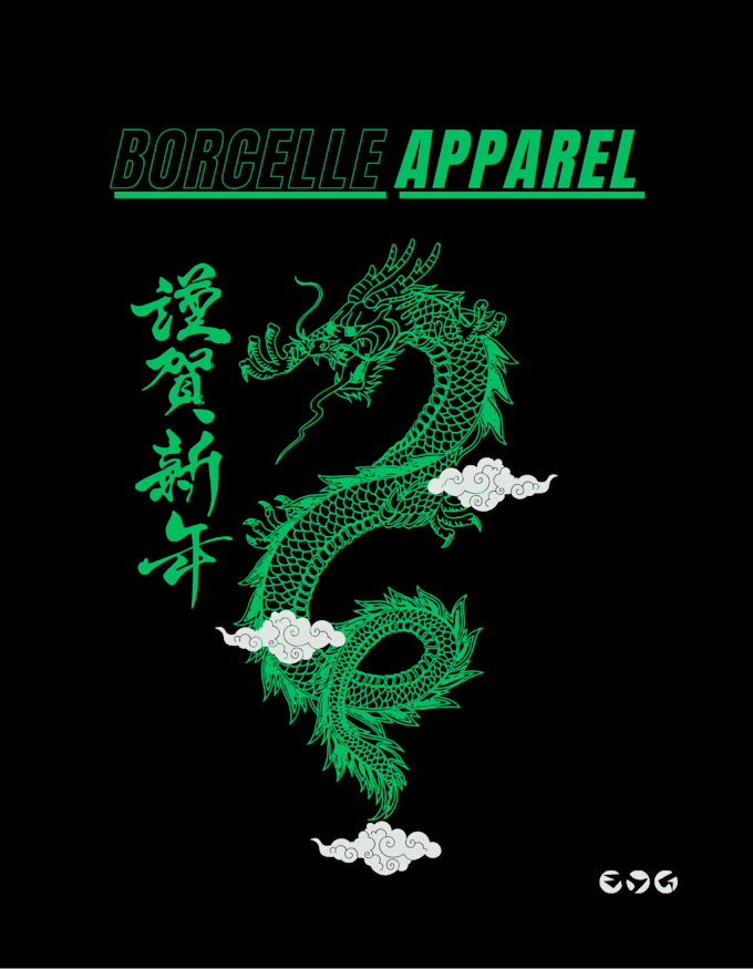 a tshirt  with the dragon logo on it