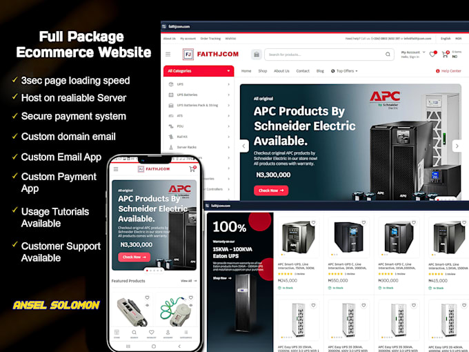 Create your ecommerce website with months support by