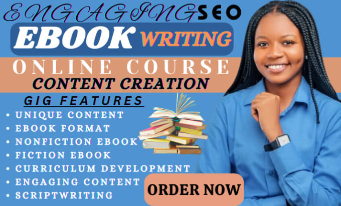 I will do engaging SEO online course, content writing, fiction and nonfiction ebook