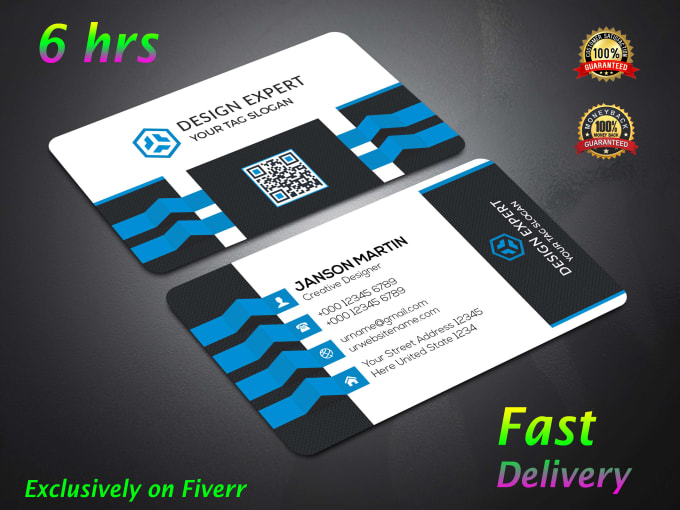 create 4 different business card designs within 6 hours