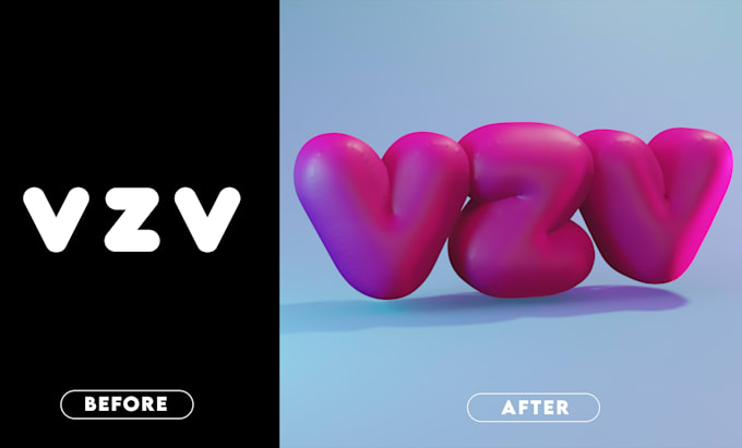 do 3d rotating logo and text animation with chrome type