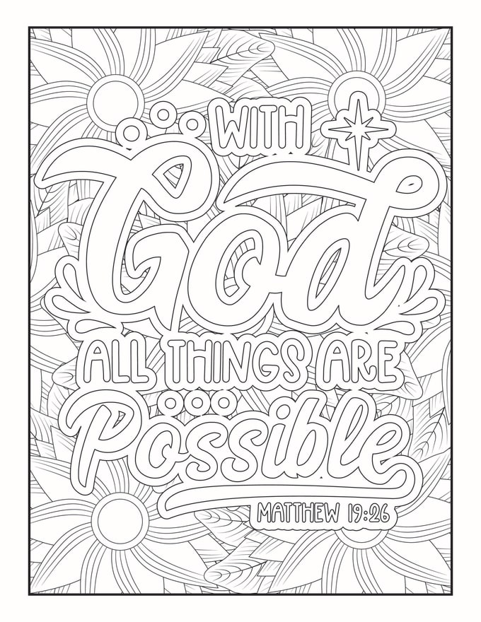 Create 40 pages bible verse coloring pages by Saidmyhead | Fiverr