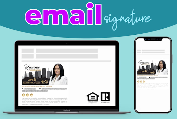 design HTML email signature for real estate agents and realtors