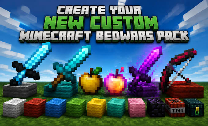 create minecraft bedwars 16x,32x,64x texture pack on your wish