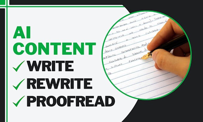 write, rewrite paraphrase copy edit or proofread a book article novel ai content