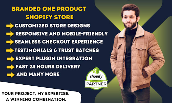 create branded one product shopify store, shopify dropshipping store