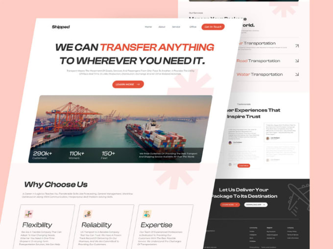 Develop trucking dispatching website logistics website freight
