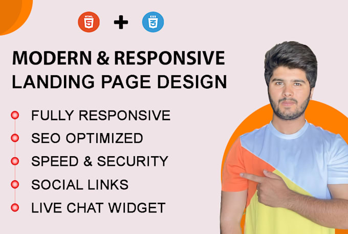 Design basic landing page in html css by Asfandiyarsaeed | Fiverr