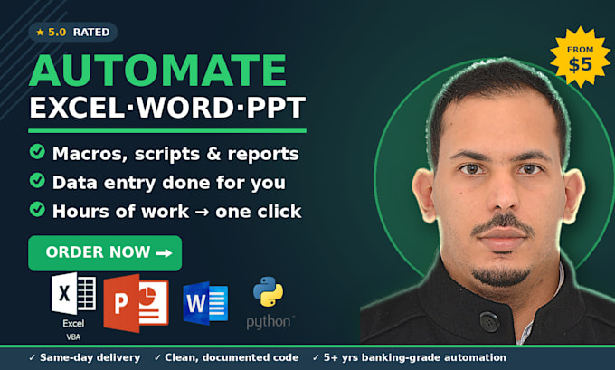 automate your office tools, python vba excel expert