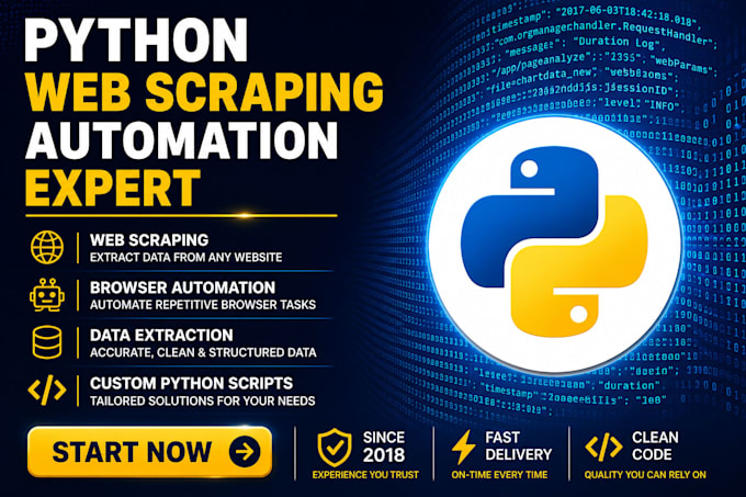 create python web scraping, data scraping and automation scripts