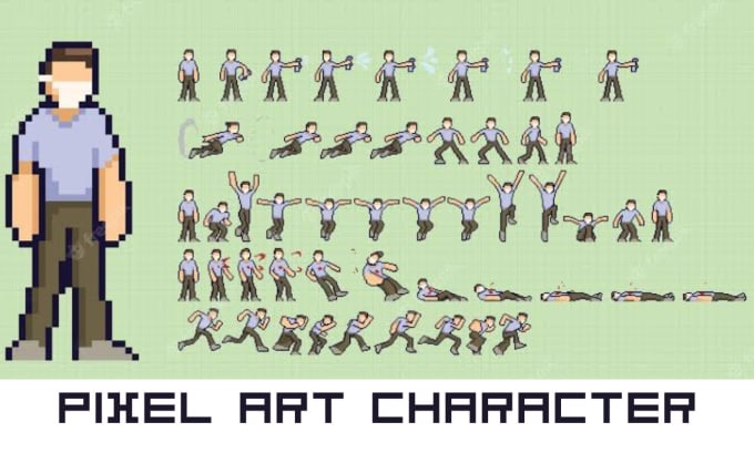 Do pixel art sprite sheet, pixel art character, animation and 2d game ...