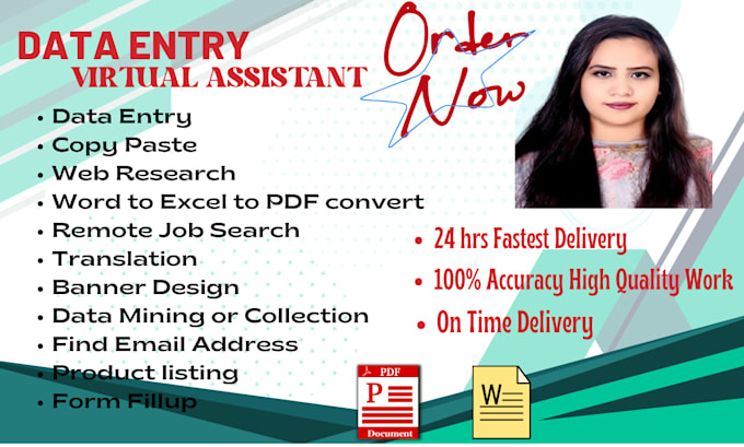 do accurate data entry, copy paste, web scrap, PDF convert