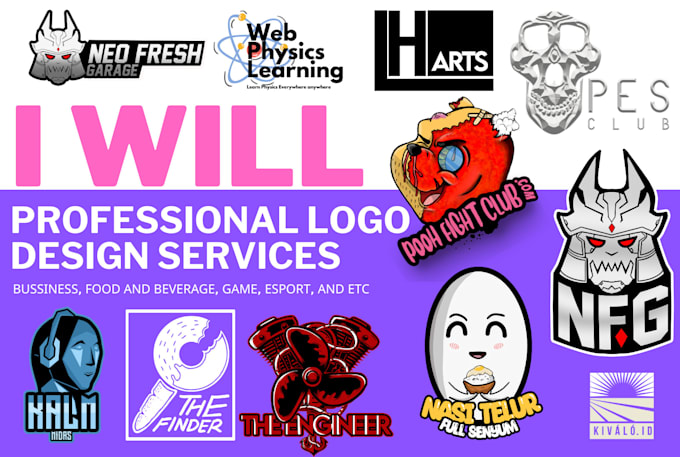 professional logo design services, fnb, company, and esport