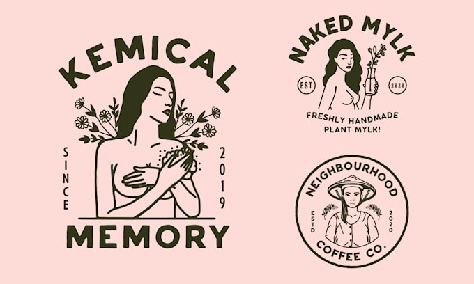 create simple hand drawn logo design
