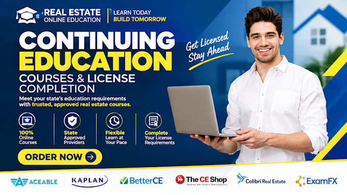 assist with real estate license, courses, and continuing education