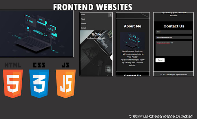 Create a quality frontend website in html,css,js by Tactilecoderz | Fiverr