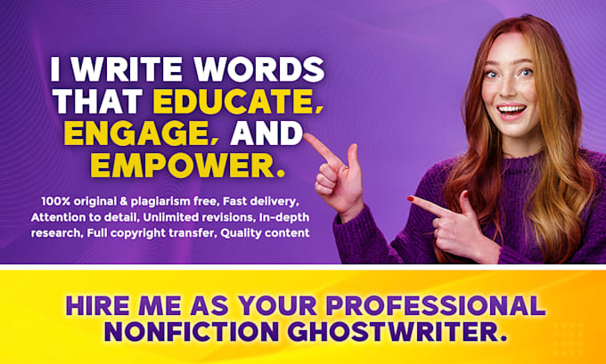 ghostwrite your nonfiction book and be your pro ebook writer