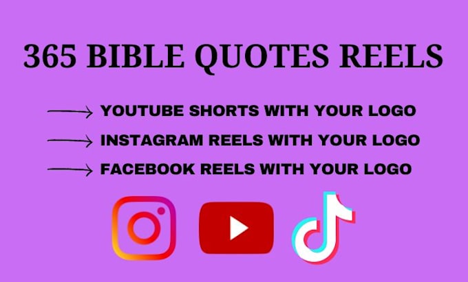 create 365 bible quotes christian videos shorts,reels,tiktok with logo