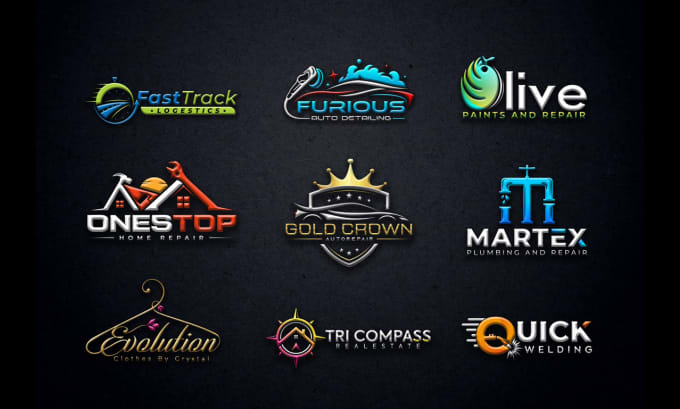 do elegant minimalist 3d logo design for your business