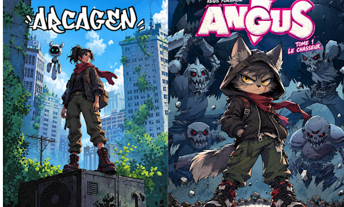draw comic book illustration, comic cover art, book cover design graphic novel