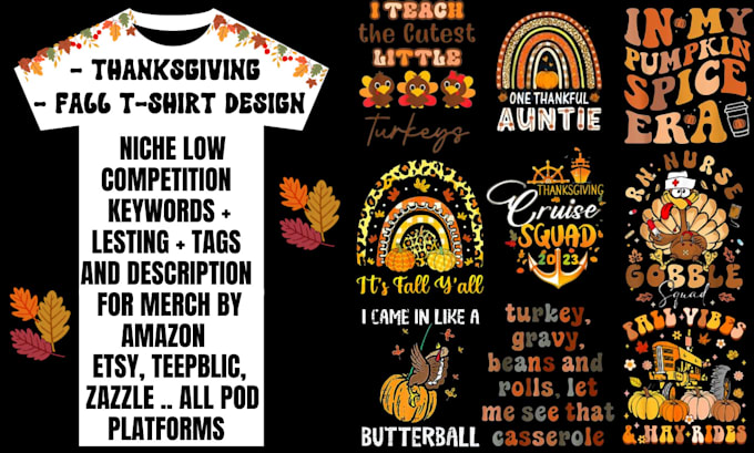 create fall autumn design, thanksgiving tshirt design