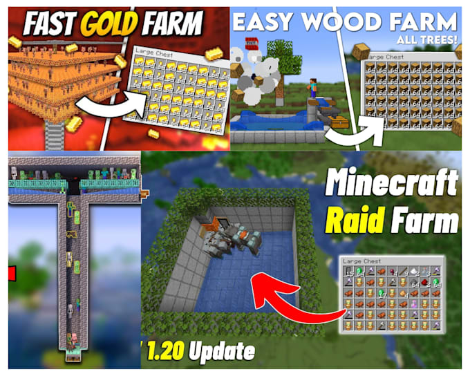 Baue jede farm fr dich in minecraft java und bedrock