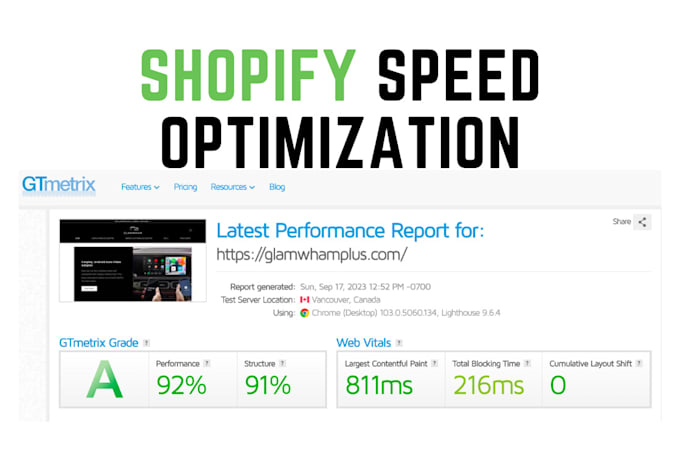 shopify store website page speed optimization to increase score