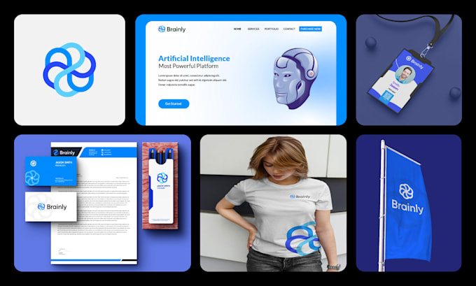 create a brand identity logo design with branding kit