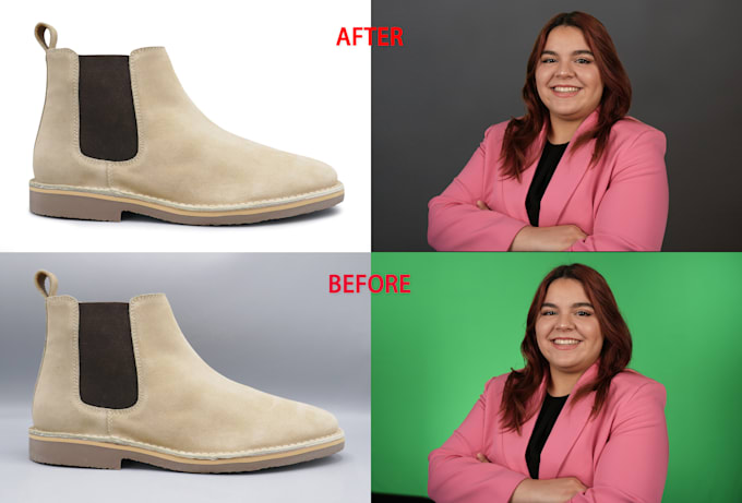 do background remove with natural shadow and retouching