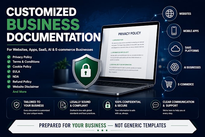 draft a customized privacy policy and terms for your website or app