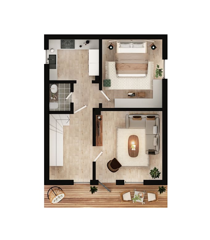 Create 2d floor plan renderings for your dream space by Muzammel786 ...