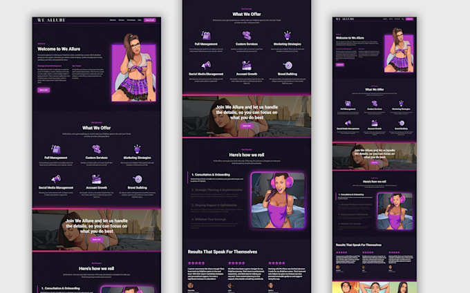 design and build a custom onlyfans management agency website