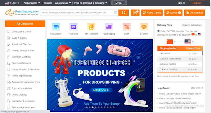 do cj dropshipping to ebay amazon and shopify top listings
