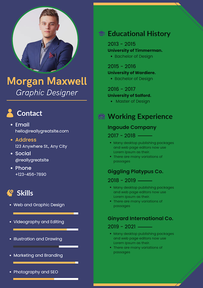 Design professional resume cv cover letter using canva by Naeemkhan6262 ...