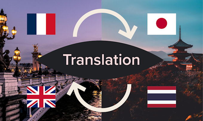 translate french or english to thai or japanese and vice versa
