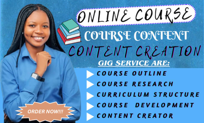 I will write online course content, course curriculum for any subject