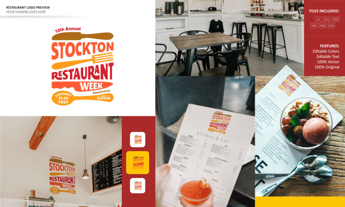 create modern food bbq coffee restaurant logo