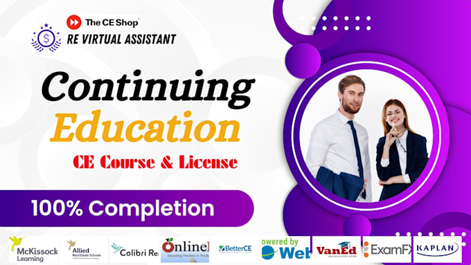 help with ce shop, real estate license, courses, and continuing education