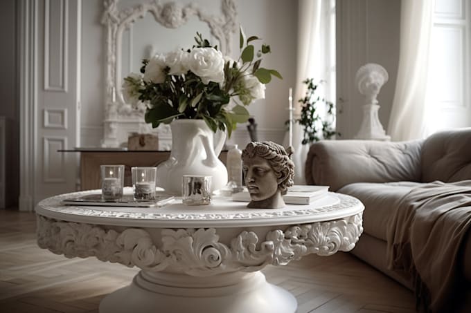 create concept 3d rendering interior design with ai