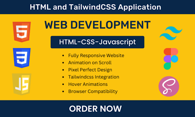 Be your front end web developer using html,css, javascript by ...