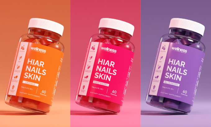 do supplement label design 3d with product animation video