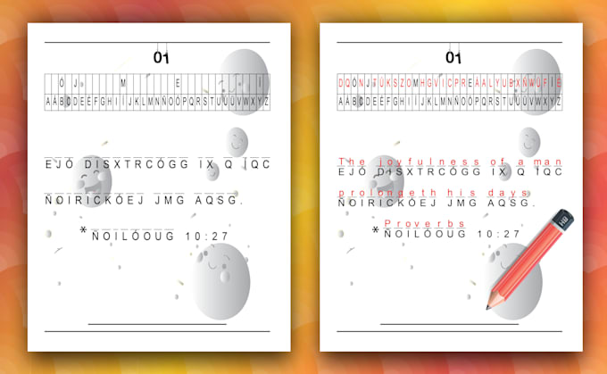 Create engaging cryptogram puzzles, covers and 3d mockups by James42m ...